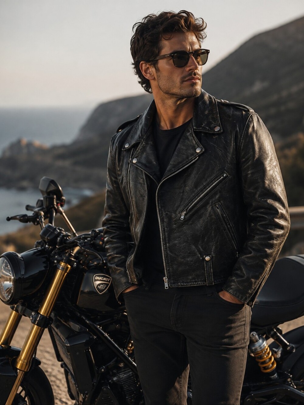 Brill Bros Golden Thread Milwaukee Leather Motorocycle Jacket Sz 44